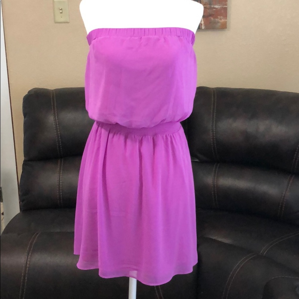 Express Strapless Lavender Mini Dress